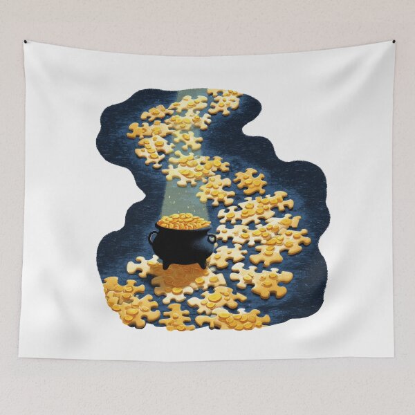Item preview, Pot of gold at the end of puzzle path – lucky irish concept art designed and sold by olenapetol.