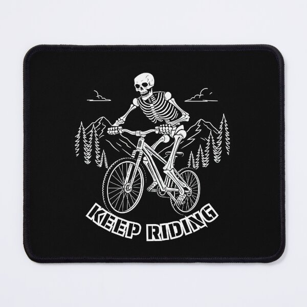 Item preview, Keep Riding Skeleton Mountain Bike | Dark MTB Cycling Illustration designed and sold by MUJU-pixel.
