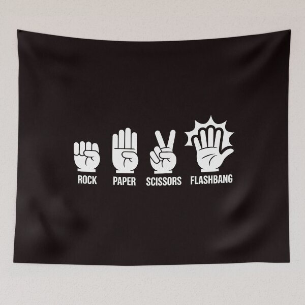 Item preview, Rock Paper Scissors Flashbang – Gamer Humor FPS Meme designed and sold by Redgiant87x.