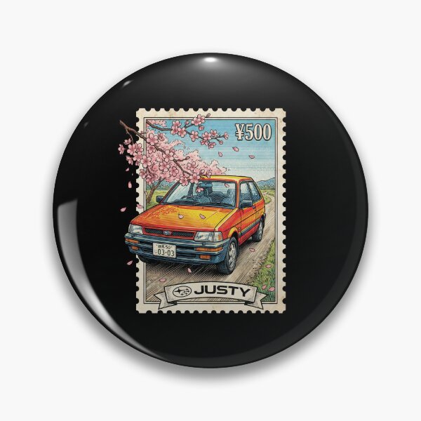 Item preview, Retro Red Hatchback Car Cherry Blossom Stamp designed and sold by G350.