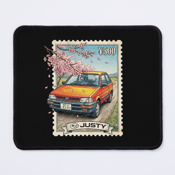 Item preview, Retro Red Hatchback Car Cherry Blossom Stamp designed and sold by G350.