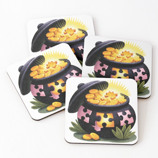 Item preview, Magic pot of gold with puzzle pattern – St Patrick’s Day illustration designed and sold by olenapetol.