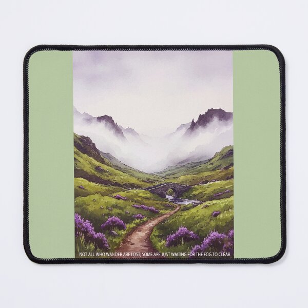 Item preview, Scotland Highlands - Misty Heather Watercolor Art designed and sold by TheDesignDen21.