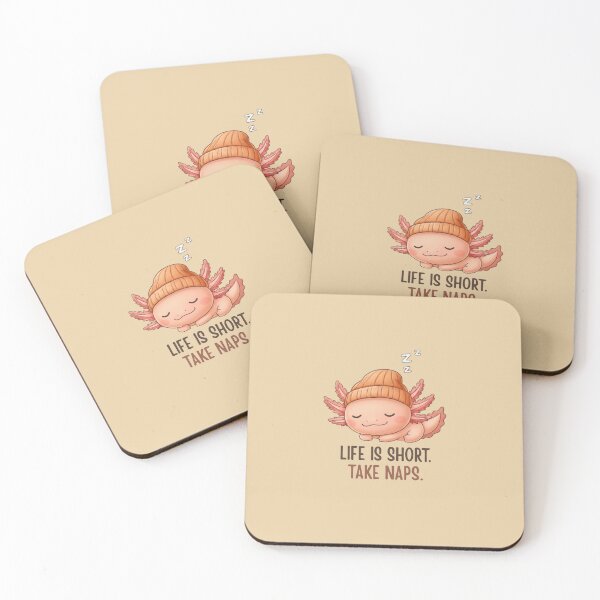 Item preview, Life is Short Take Naps Sleeping Axolotl designed and sold by draft & digital.