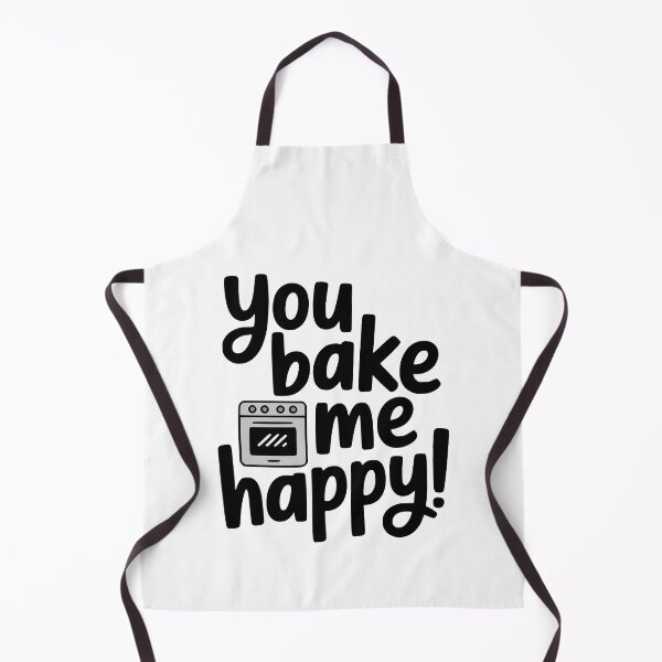 Item preview, You Bake Me Happy! Cute Hand Lettered Baking Pun and Oven Illustration designed and sold by PMCreative.