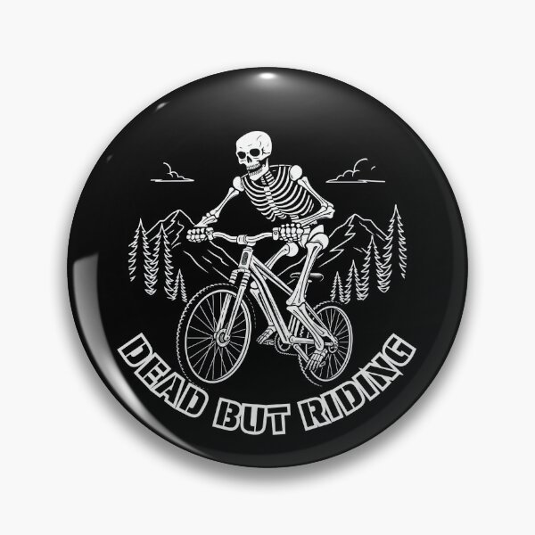 Item preview, Dead But Riding Skeleton MTB Design | Funny Dark Cycling Illustration designed and sold by MUJU-pixel.