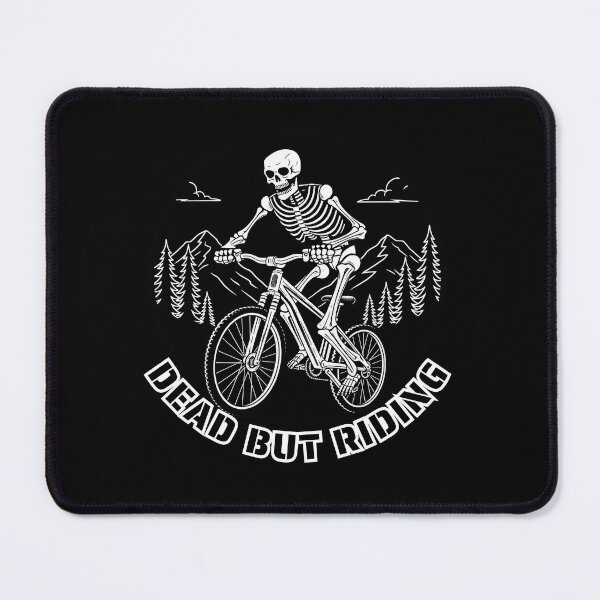 Item preview, Dead But Riding Skeleton MTB Design | Funny Dark Cycling Illustration designed and sold by MUJU-pixel.