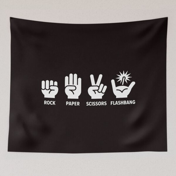 Item preview, Rock Paper Scissors Flashbang – Tactical Gamer Humor Design designed and sold by Redgiant87x.