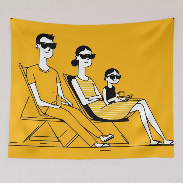 Item preview, Family enjoys sunny day at the beach designed and sold by anytka.