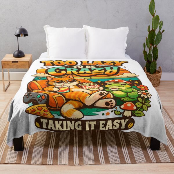 Item preview, Too Lazy to Be Crazy – Funny Cat Design for Chill Vibes designed and sold by StickerArt Shop.