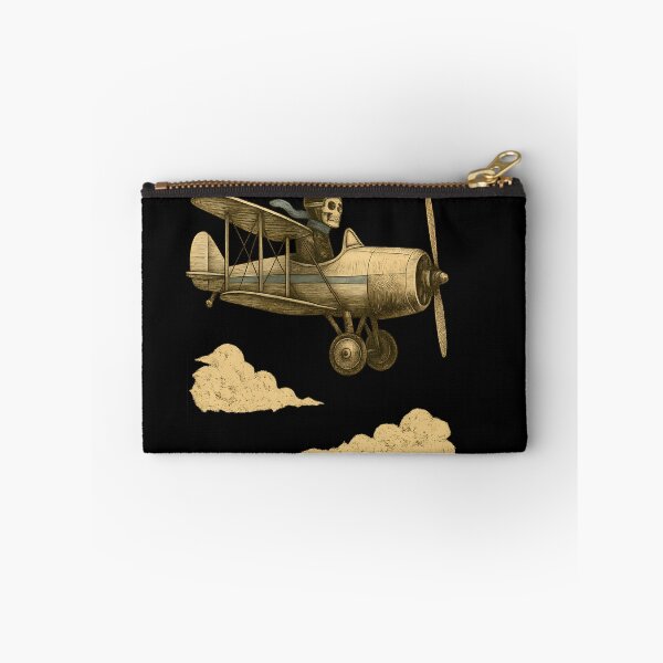 Item preview, Vintage Skeleton Aviator Flying Classic Biplane designed and sold by Shoot-The-Moon.