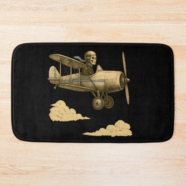 Item preview, Vintage Skeleton Aviator Flying Classic Biplane designed and sold by Shoot-The-Moon.
