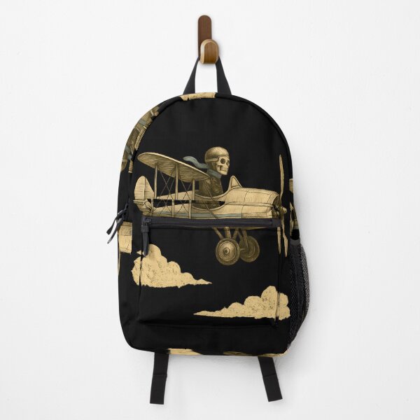 Item preview, Vintage Skeleton Aviator Flying Classic Biplane designed and sold by Shoot-The-Moon.