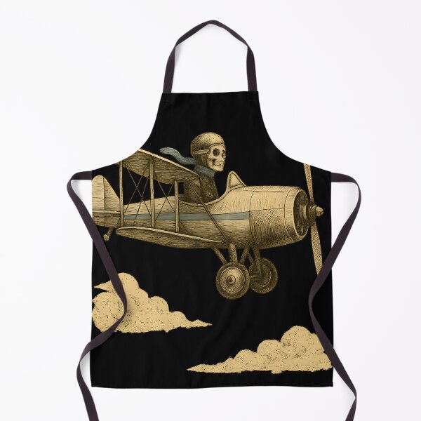 Item preview, Vintage Skeleton Aviator Flying Classic Biplane designed and sold by Shoot-The-Moon.