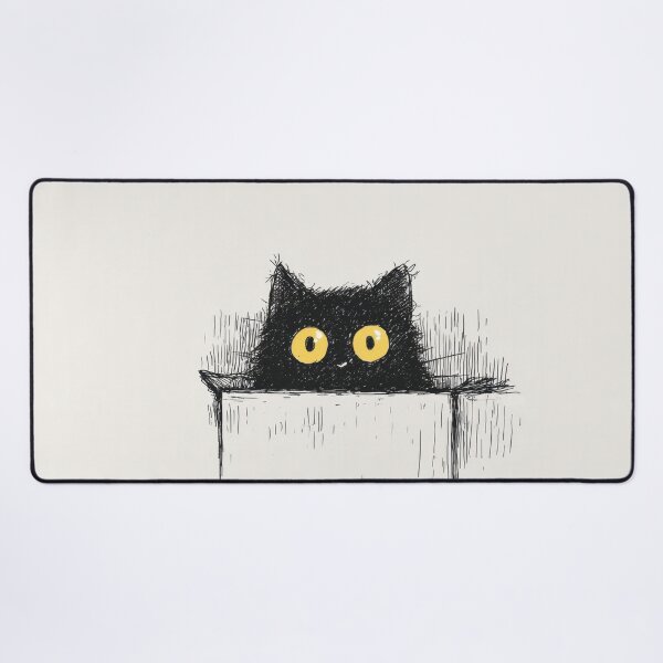 Item preview, Black cat looks over a box edge designed and sold by anytka.