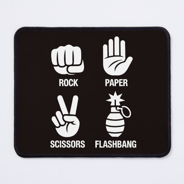 Item preview, Rock Paper Scissors Flashbang – FPS Gaming Meme Humor designed and sold by Redgiant87x.