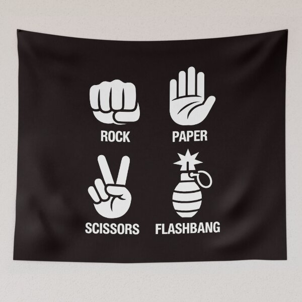 Item preview, Rock Paper Scissors Flashbang – FPS Gaming Meme Humor designed and sold by Redgiant87x.
