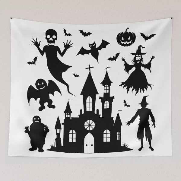 Item preview, Spooky Whimsy Halloween Illustration Collection Black Ghost Pumpkin designed and sold by ART ATTACK ZONE.