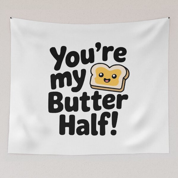 Item preview, You’re My Butter Half! Cute Kawaii Toast Pun designed and sold by PMCreative.
