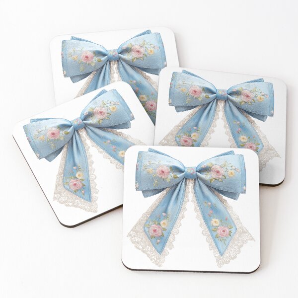 Item preview, Blue bows with pink flowers designed and sold by MendaciousMina.