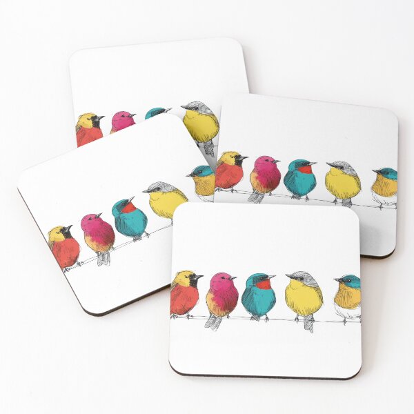 Item preview, Different birds sitting on a wire designed and sold by anytka.