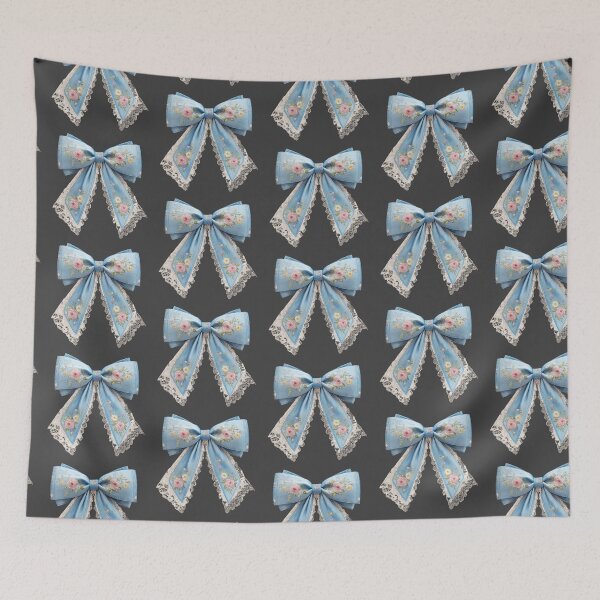 Item preview, Blue bows with pink flowers designed and sold by MendaciousMina.