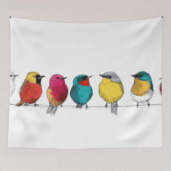 Item preview, Different birds sitting on a wire designed and sold by anytka.