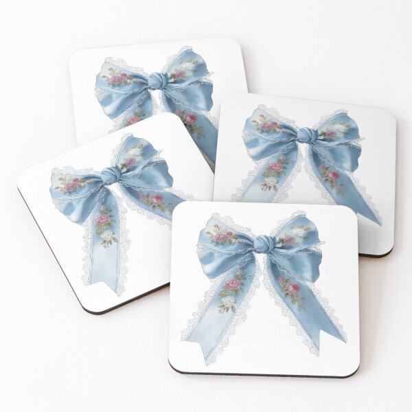 Item preview, Blue bows with pink flowers designed and sold by MendaciousMina.