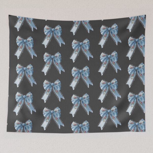 Item preview, Blue bows with pink flowers designed and sold by MendaciousMina.
