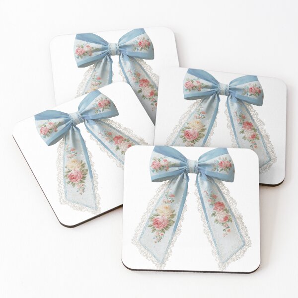 Item preview, Blue bows with pink flowers designed and sold by MendaciousMina.