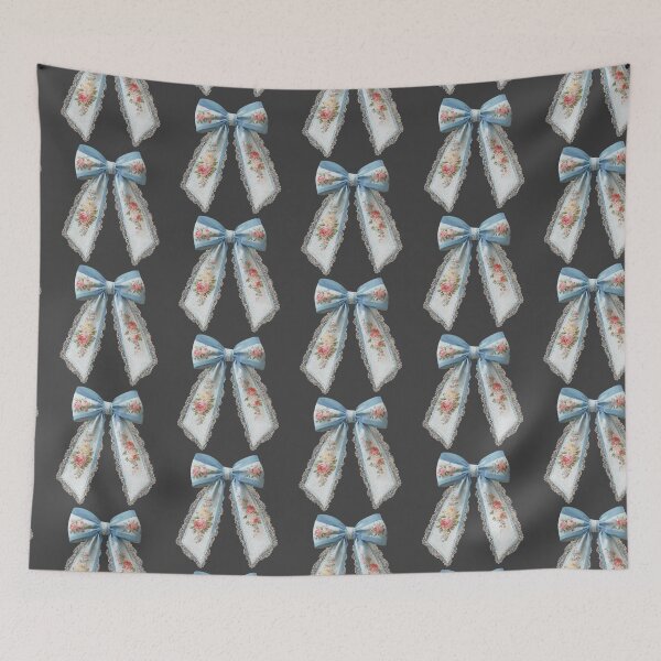 Item preview, Blue bows with pink flowers designed and sold by MendaciousMina.