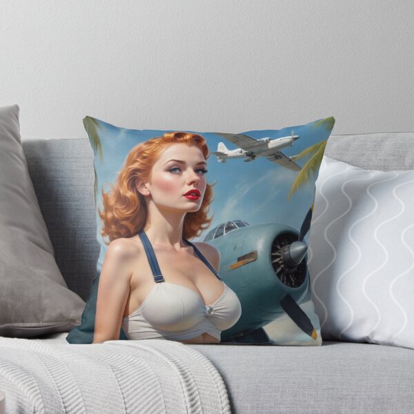 Item preview, Vintage WWII Pin‑Up Girl Nose Art – 1940s Bomber Style Aviation Illustration designed and sold by MissSaylor.