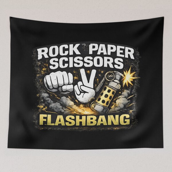 Item preview, Rock Paper Scissors Flashbang – Gamer Humor FPS Meme Design designed and sold by OlizaPrint.