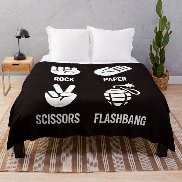Item preview, Rock Paper Scissors Flashbang – Funny Gamer Humor Quote designed and sold by Redgiant87x.