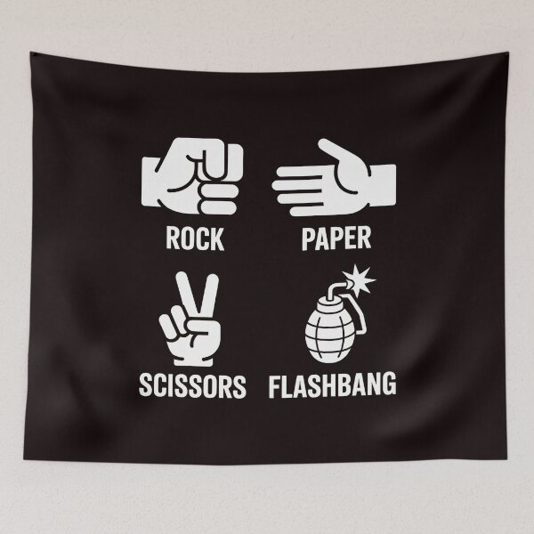 Item preview, Rock Paper Scissors Flashbang – Chaotic FPS Gamer Joke Design designed and sold by Redgiant87x.
