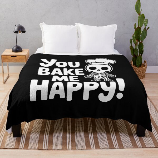 Item preview, You Bake Me Happy! Cute Skeleton Chef Baking Pun designed and sold by PMCreative.