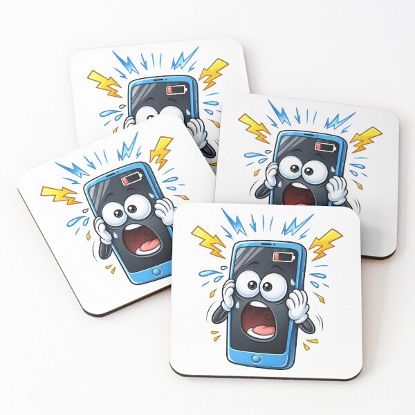 Item preview, Shocked Cartoon Phone Low Battery designed and sold by PriyankaSonara.