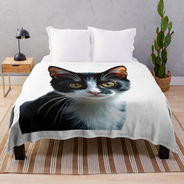 Item preview, Relaxed Tuxedo Cat Sticker – Black and White Kitty designed and sold by Teewave-Ashish.