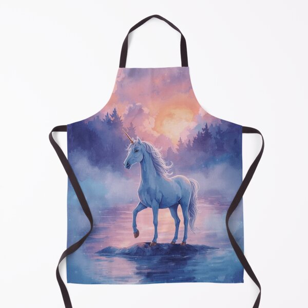 Item preview, Pastel Watercolour Unicorn Close Up – Teal Pink Purple Fantasy Art Print designed and sold by EnviousPrints.