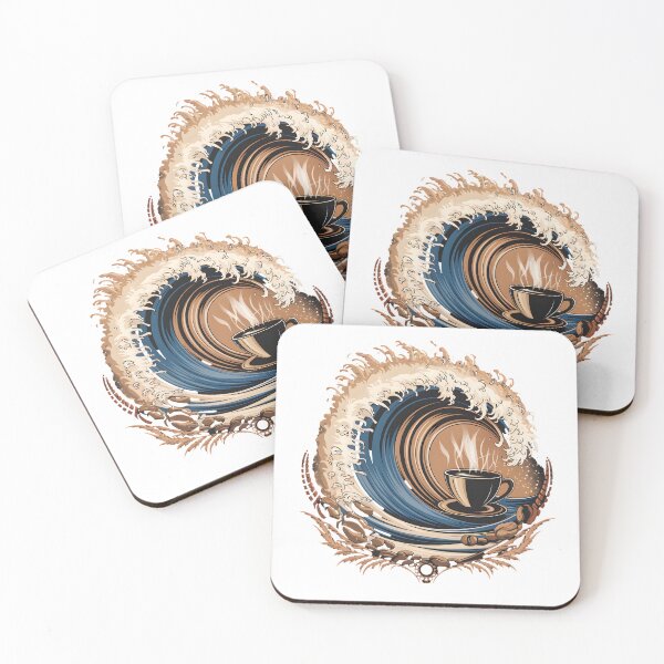 Item preview, The Great Wave of Coffee Japanese Art Illustration designed and sold by Aesthetic Art.