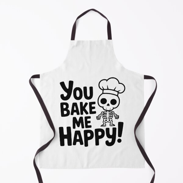 Item preview, You Bake Me Happy! Funny Skeleton Chef Baking Pun Spooky Kitchen Art designed and sold by PMCreative.
