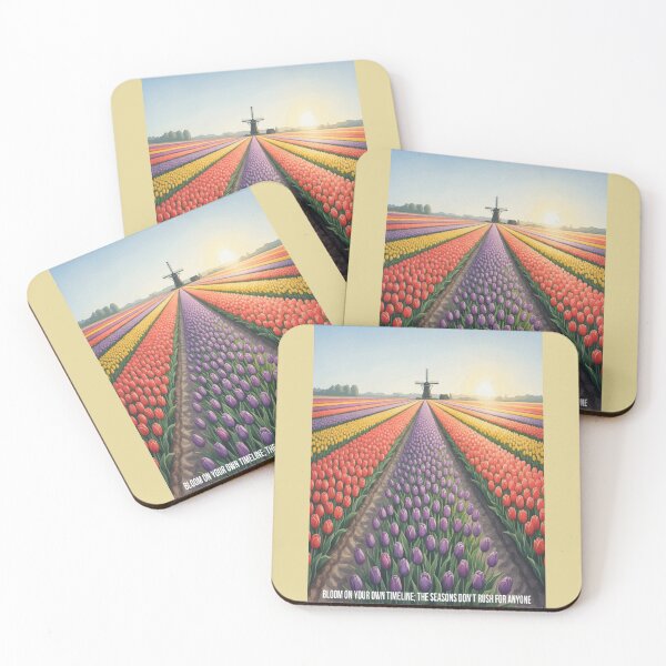 Item preview, Netherlands Tulip Fields - Vibrant Geometric Watercolor Digital Art designed and sold by TheDesignDen21.