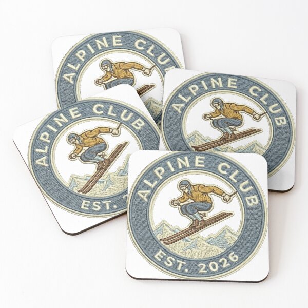 Item preview, Alpine Club Faux Embroidery Retro Skier Patch designed and sold by RiotKida.