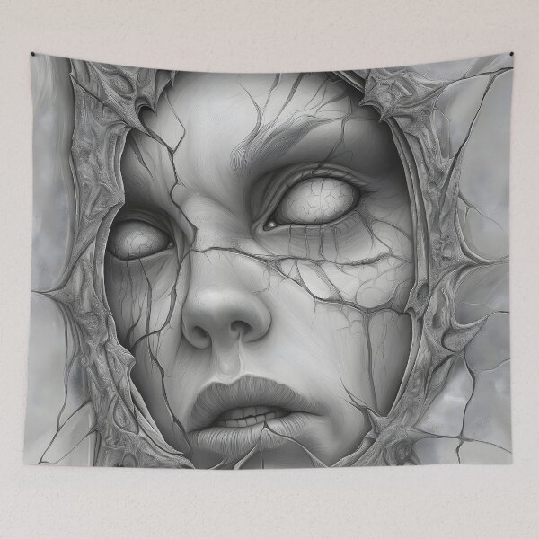 Item preview, Surreal Cracked Horror Face  designed and sold by Shoot-The-Moon.