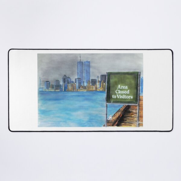 Item preview, Area Closed – Twin Towers and Manhattan Skyline designed and sold by A Migo Design.
