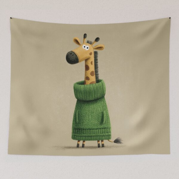 Item preview, Giraffe in green sweater designed and sold by anytka.
