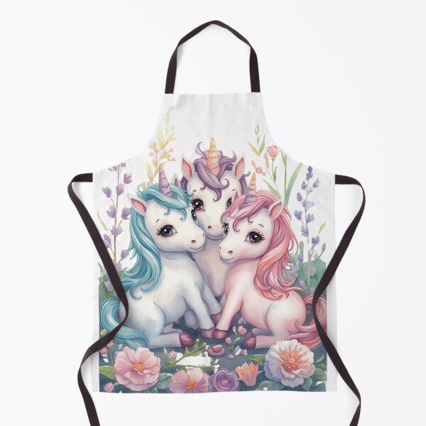 Item preview, Pastel Watercolour Unicorn Close Up – Teal Pink Purple Fantasy Art Print designed and sold by EnviousPrints.