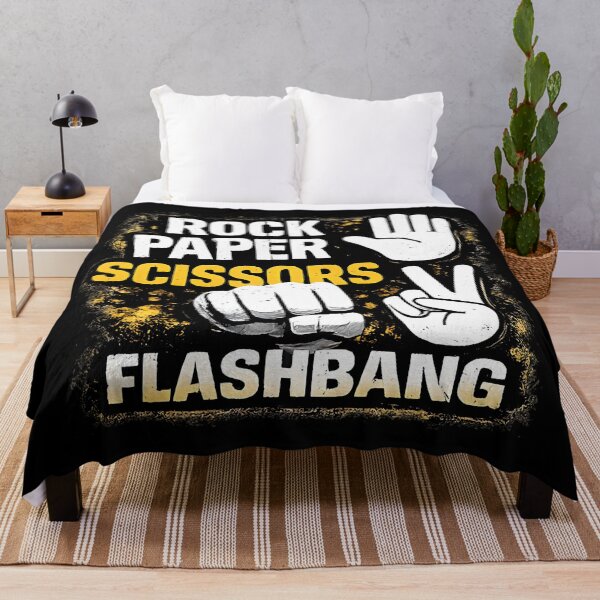 Item preview, Rock Paper Scissors Flashbang – Gamer Humor FPS Meme Design designed and sold by OlizaPrint.