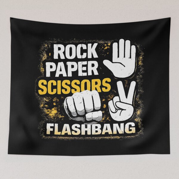 Item preview, Rock Paper Scissors Flashbang – Gamer Humor FPS Meme Design designed and sold by OlizaPrint.