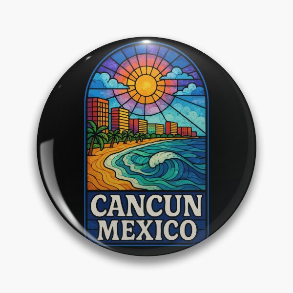 Item preview, Cancun Mexico Stained Glass Travel designed and sold by TomFrontierArt.